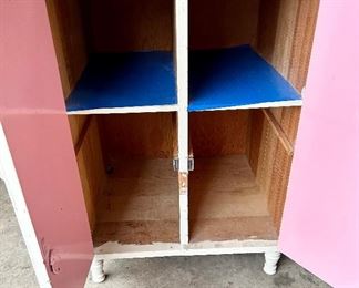 Cabinet area for Vintage 72” wide 4 drawer, white desk 19”d x 30h $75