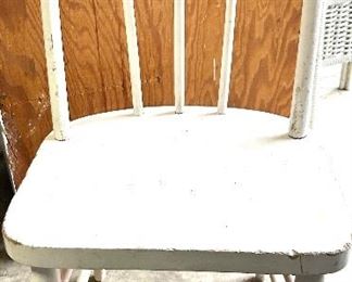 Vintage white wood desk chair $25