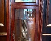 Sligh triple chime, cherry grandfather clock with dial Moon face & key 
24”w x 13”d x 84”h $650
Model #0895-1-AN
