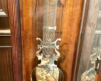 Sligh triple chime, cherry grandfather clock with dial Moon face & key 
24”w x 13”d x 84”h $650
Model #0895-1-AN