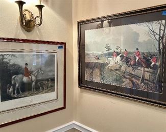 Framed, Double Matted & glassed
29”w x 27”h “Barreled Horseman” print $45
Framed, matted & glassed “Fox Hunt” print 36.5w x 26.5h $45