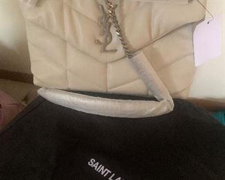 YSL quilted cream bag, new 