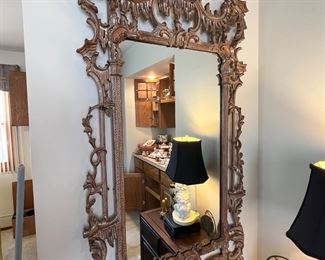 Asian gold framed wall mirror