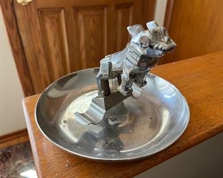 Vintage Mack Truck bulldog hood ornament ashtray
