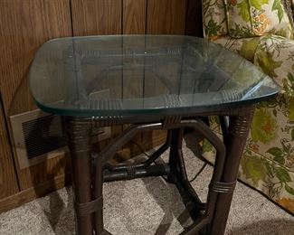 Bamboo/glass end table