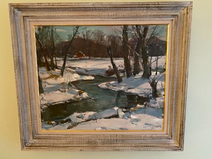 Signed oil painting by Carl W. Peters (Rochester NY artist)                                                                                                                  Painting measures: 30" x 26" (including frame)                    23 1/4" x 19 1/2" (w/o frame)  