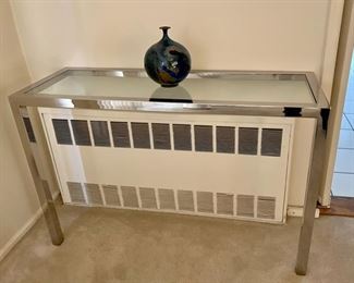 CHROME & GLASS CONSOLE TABLE