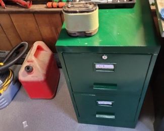 File cabinet, tools