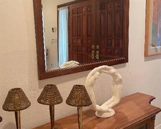 The white Haeger sculpture and mirror are sold.