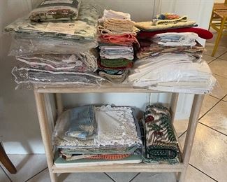 Assortment of tablecloths and napkins