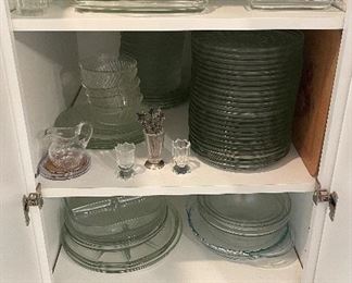 Glass plates, platters and bowls