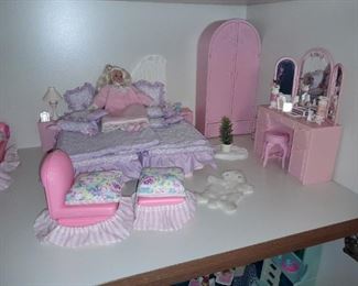 One-Of-A-Kind Handmade Oversized Doll House (Sold As 1 Unit With Complete Contents)