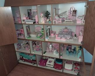 One-Of-A-Kind Handmade Oversized Doll House (Sold As 1 Unit With Complete Contents)
