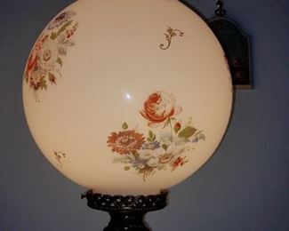 Figural Lamp W/ Glass Shade