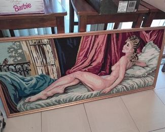 Nude Woman Needlepoint Artwork