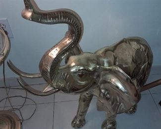 Large HEAVY Brass Elephant Statue