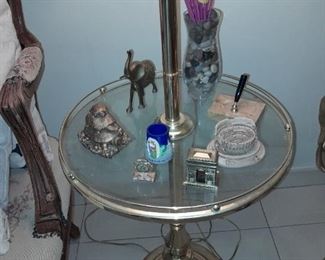 Brass Lamp W/ Glass Table