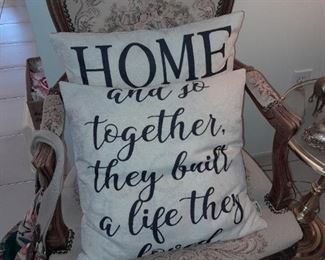 Upholstered Arm Chair W/ Pillows