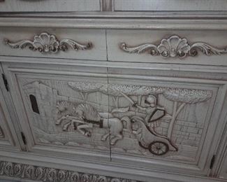 Oversized Italian Carved Dining Room Cabinet