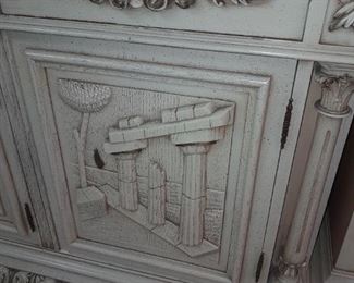 Oversized Italian Carved Dining Room Cabinet