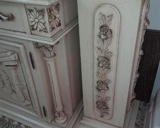 Oversized Italian Carved Dining Room Cabinet