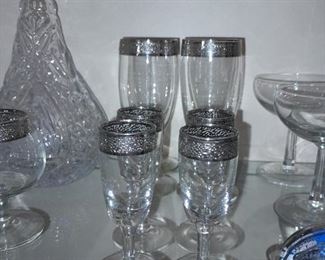 Silver Trim Glassware
