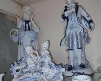 Blue & White Figural Statues