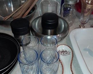 Assorted Kitchen Contents (Glassware, Bakeware, Pots & Pans, Etc.)