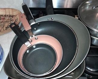 Assorted Kitchen Contents (Glassware, Bakeware, Pots & Pans, Etc.)
