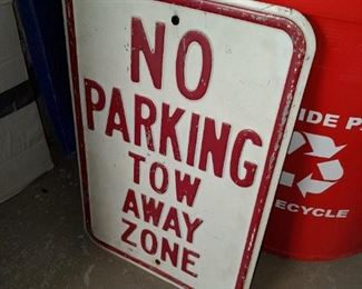 No Parking Embossed Sign