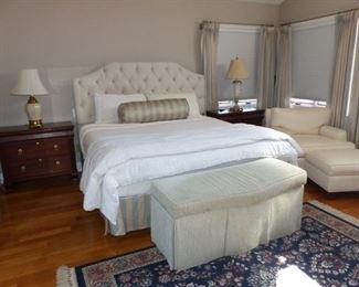 King size bed, pair of Ethan Allen night tables