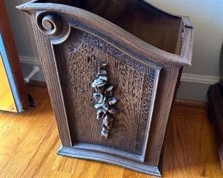 Vintage MCM Waste Can | Vintage Mid Century Modern Open Hamper | Mid Century Modern Molded Square Trash Can