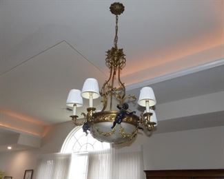 Ornate antique cherub chandelier