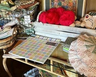 Craft items including fabrics, papers and yarn
