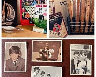 Beatles cards, old monopoly and Audrey album 