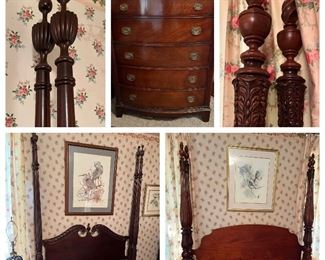 Two poster beds: one queen and one full size.  Chest of drawers.  BEDS STILL AVAILABLE 