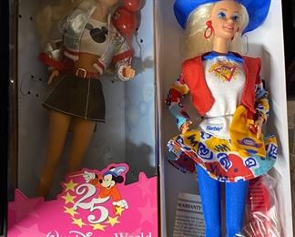 Walt Disney World, 25th anniversary Barbie and special edition Kraft Barbie.