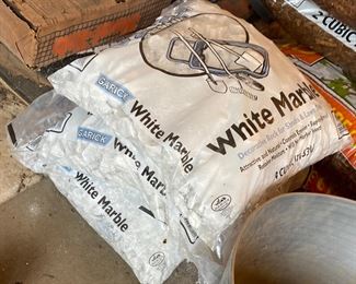 White marble decorative garden rocks