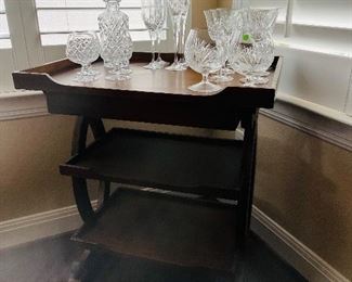 Cart with Crystal glasses