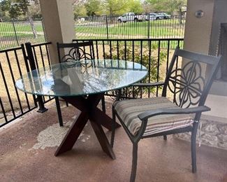 Patio table or small dining table, 2 patio chairs