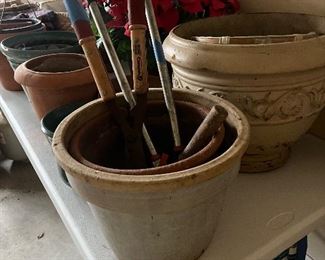 Pots, yard tools