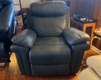 Blue electric recliner 
