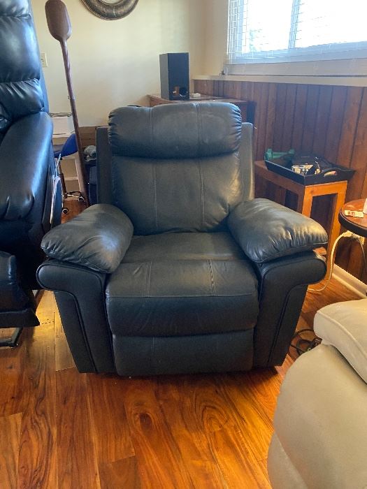 Blue electric recliner 