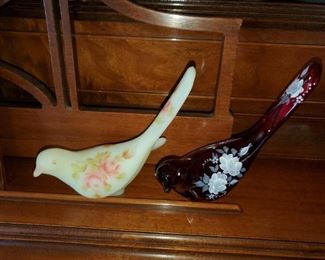Fenton glass birds