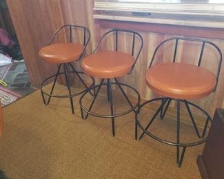 Vintage swivel barstools (3 pc)