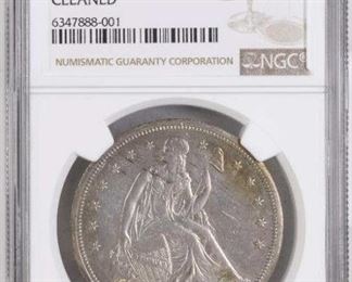 1846 Seated Liberty Dollar, NGC AU Details Cleaned