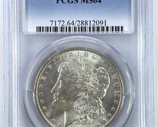 1887 Morgan Silver Dollar, PCGS MS64 Hi Grade