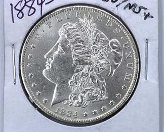 1884-O Morgan Silver Dollar, BU/MS High Grade