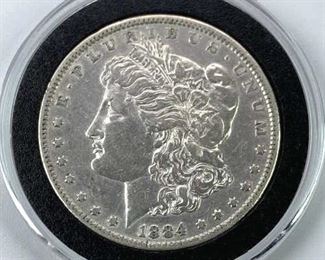 1884 Morgan Silver Dollar, U.S. $1 Coin