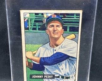 1951 Bowman Johnny Pesky Red Sox Card